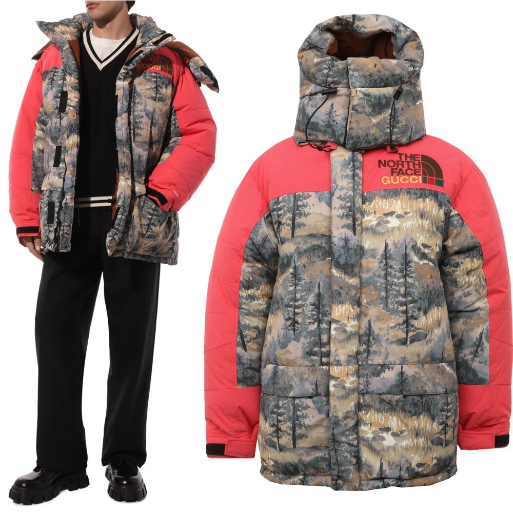 GUCCI JACKET X THE NORTH FACE HOODED DOWN COAT PARKA w LOGO sz M MEDIUM